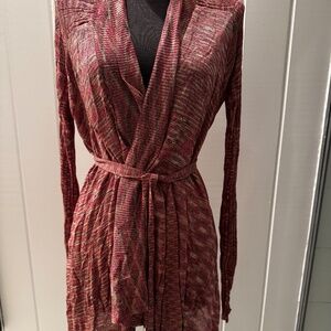 ZADIG VOLTAIRE LUXE LIGHT BELTED KNIT CARDIGAN SMALL